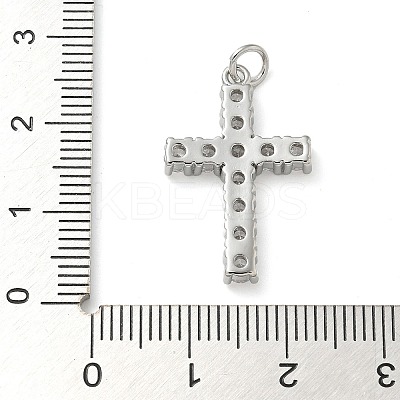 Rack Plating Brass Micro Pave Cubic Zirconia Pendants KK-K392-17A-P-1