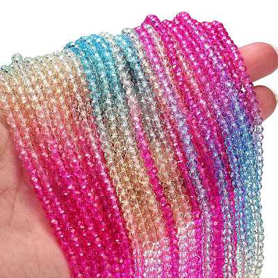 Transparent Painted Glass Beads Strands DGLA-A034-T4mm-A14-1
