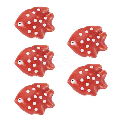 5Pcs Handmade Porcelain Beads PORC-TADJ0001-05E-1