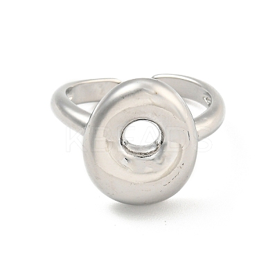 Brass Letter Open Cuff Rings for Women RJEW-G313-01O-P-1