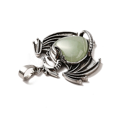 Natural Green Aventurine Heart Pendants KK-K331-01AS-09-1