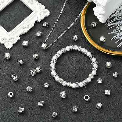 100Pcs 10 Styles Tibetan Style Alloy European Beads FIND-CJ0003-73-1