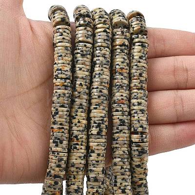Natural Dalmatian Jasper Beads Strands G-G329-B05-8x1mm-1