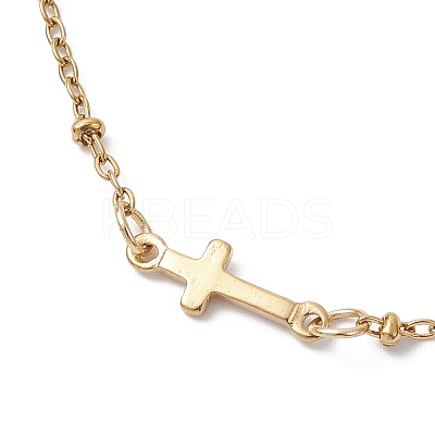 2Pcs 2 Colors 304 Stainless Steel Cross Link Chain Bracelet Making Sets AJEW-JB01380-1