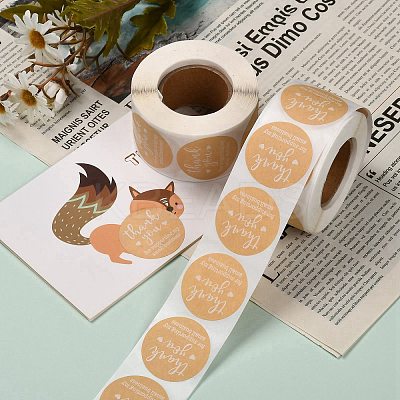 1.5 Inch Thank You Stickers DIY-G013-G01-1