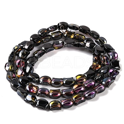 Electroplate Glass Beads Strands EGLA-Q128-08A-HP02-1