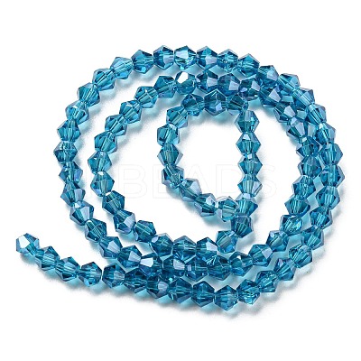 Transparent Electroplate Glass Beads Strands GLAA-F029-4mm-C01-1