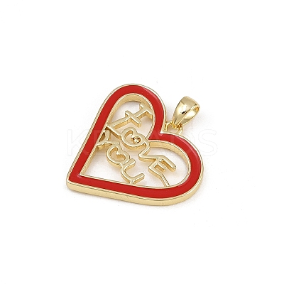 Brass Enamel Pendants KK-D424-31B-G-1