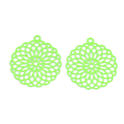430 Stainless Steel Filigree Pendants STAS-S108-03B-1