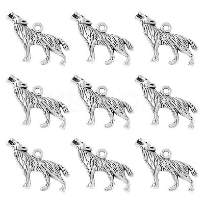 Tibetan Style Alloy Howling Wolf Pendants LS-LF1753Y-NF-1