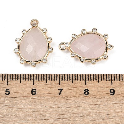 Natural Rose Quartz Faceted Pendants G-K347-06G-03-1