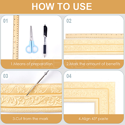 2Pcs Foam 3D Self-Adhesive Waterproof Wallpaper Border DIY-GF0010-19D-1