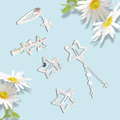 10pcs Iron Alloy Snap Hair Clips PHAR-CP0001-25-1