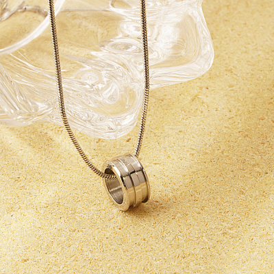 Non-Tarnish Stylish 304 Stainless Steel Waist Column Pendant Necklace for Women's Daily Wear DU9247-2-1