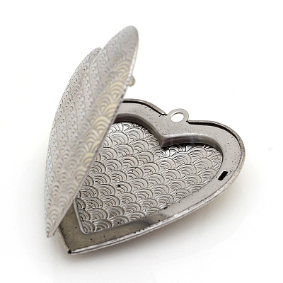 Tarnish Resistant 304 Stainless Steel Photo Locket Pendants LS-STAS-S046-08-1