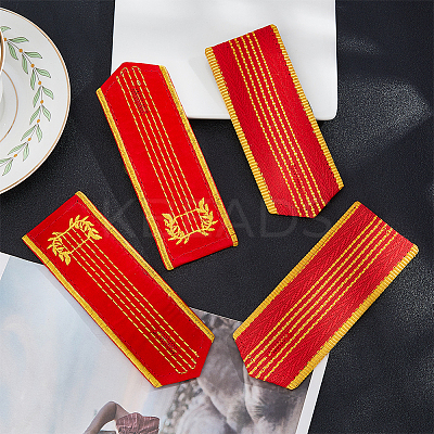 4 Pairs 2 Styles Cloth Professional Uniform Epaulets for Stage Performances AJEW-FH0005-76-1