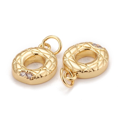 Rack Plating Eco-friendly Brass Micro Pave Clear Cubic Zirconia Charms KK-D072-01G-O-NR-1