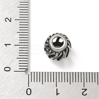 304 Stainless Steel European Beads STAS-H238-09A-AS-1