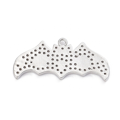 Rack Plating Brass Cubic Zirconia Pendants KK-D031-09P-02-1
