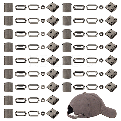 40Sets Iron Baseball Hat Cap Buckle Strap Clasp Clip Kit FIND-BC0014-10B-1