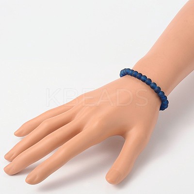 Stretchy Frosted Glass Beads Kids Bracelets for Children's Day BJEW-JB01768-04-1
