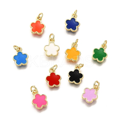 Brass Enamel Charms KK-C106-03G-1