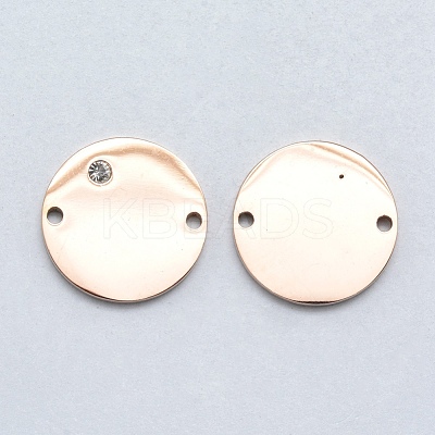 316 Surgical Stainless Steel Micro Pave Clear Cubic Zirconia Links Connectors STAS-J038-23RG-1