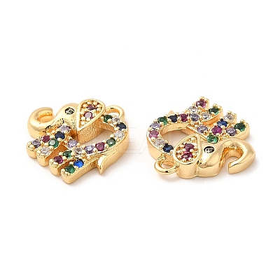 Brass with Colorful Cubic Zirconia Charms KK-F860-60G-1