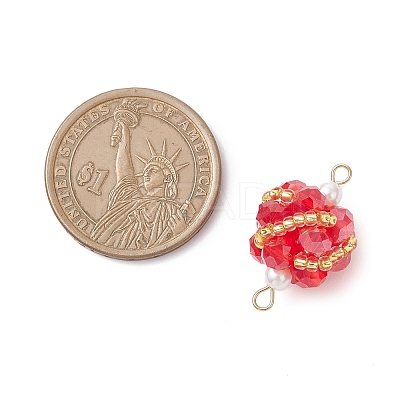 Glass Beaded Round Sphere Links PALLOY-MZ00874-05-1