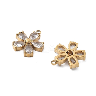 304 Stainless Steel Micro Pave Cubic Zirconia Charms STAS-Z121-43A-G01-1