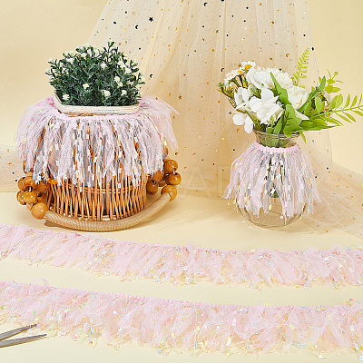 Fringe Polyester Lace Ribbon DIY-WH20062-40B-1