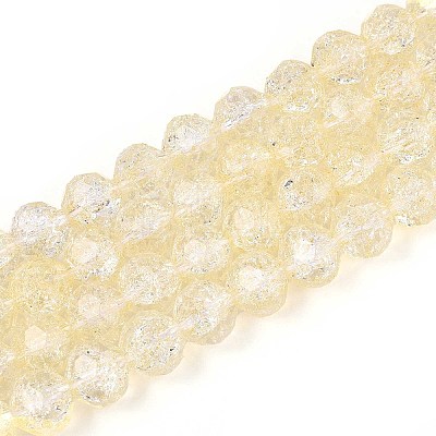 Transparent Crackle Glass Beads Strands GLAA-N053-8mm-10-1