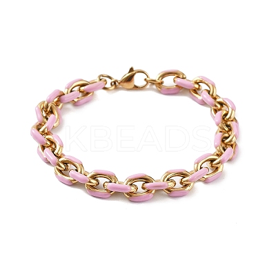 304 Stainless Steel Cable chain Bracelets for Women BJEW-B137-01-1