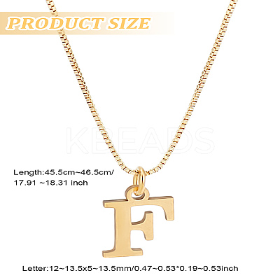1pc 304 Stainless Steel Letter Pendant Necklaces NJEW-LP0001-38F-G-1