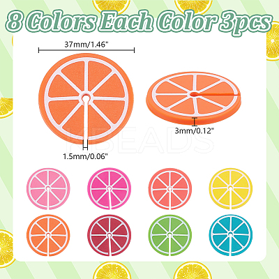 8Pcs Orange Silicone Wine Glass Charms AJEW-WH00471-02-1