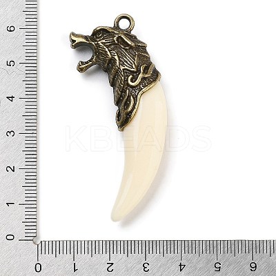 Tibetan Style Alloy Resin Wolf Tooth Pendants LS-FIND-A042-04AB-1