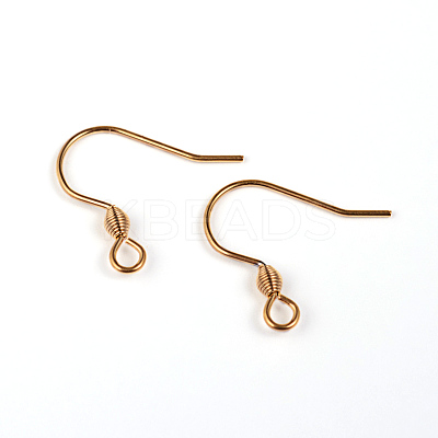 304 Stainless Steel Earring Hook Findings Ion Plating(IP) LS-STAS-M240-02G-01-1