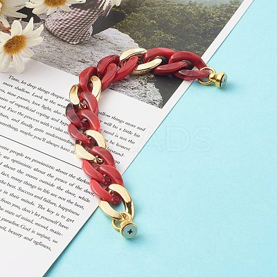 Acrylic & CCB Plastic Curb Chain Phone Case Chain HJEW-JM00485-03-1
