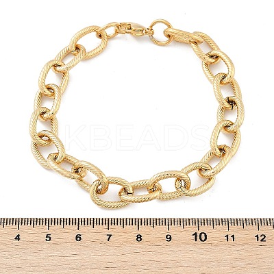 304 Stainless Steel Cable Chain Bracelets for Women Men BJEW-F488-34G-1