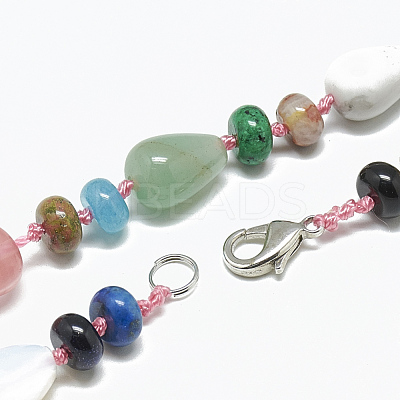 Natural & Synthetic Gemstone Beaded Necklaces NJEW-S389-24-1