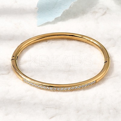 304 Stainless Steel & Cubic Zirconia Hinged Bangles BJEW-H644-07G-1