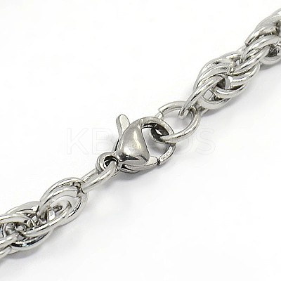 Tarnish Resistant Fashionable 304 Stainless Steel Rope Chain Bracelet Making X-STAS-A028-B054P-1