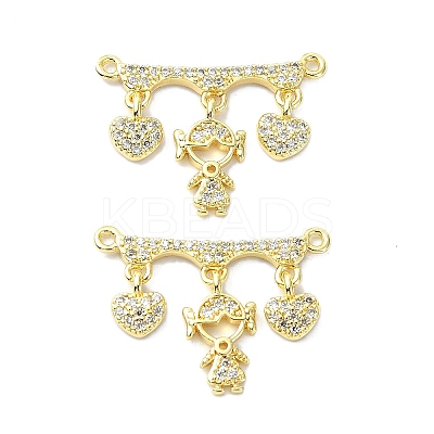 Rack Plating Brass Micro Pave Clear Cubic Zirconia Pendants KK-R157-12C-G-1