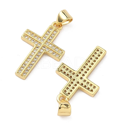 Brass Micro Pave Cubic Zirconia Pendants KK-A282-02A-G-1