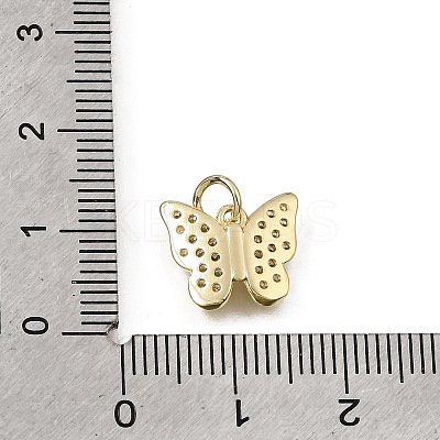 Brass Micro Pave Clear Cubic Zirconia Charms CU-L001-09G-07-1