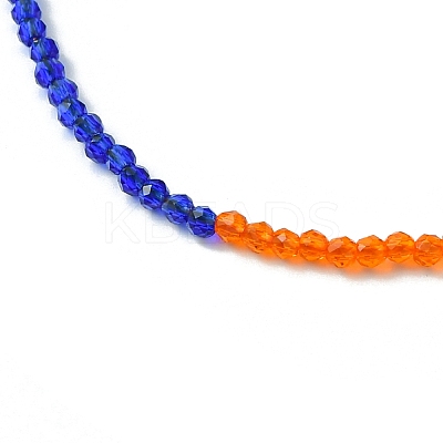 Faceted Rondelle Glass Beaded Necklace for Women NJEW-M208-02C-1
