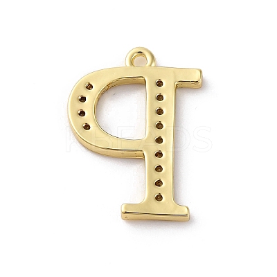 Rack Plating Brass Micro Pave Cubic Zirconia Pendant KK-H449-76G-18-1