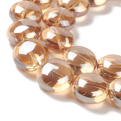 Transparent Electroplate Glass Bead Strands EGLA-P049-01A-PL01-1