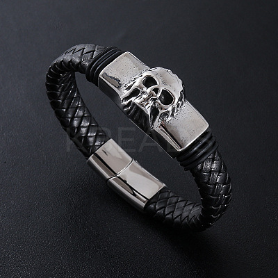 Punk Braided PU Leather Cord Bracelets EQ6903-1