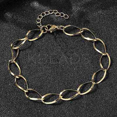 304 Stainless Steel Link Chain Bracelets for Women BJEW-A051-02G-1